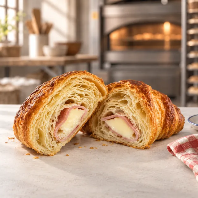 Croissant de jamón y queso